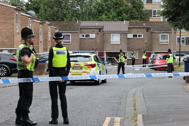 A police cordon in place at the scene of a street fight during the early hours of Friday morning on Vallum Way, in Arthur's Hill, leading to two men being taken to hospital with injuries.