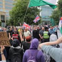 An anti-immigrant protest, dubbed the Great British National Protest, takes place outside the New Bridge Hotel in Newcastle