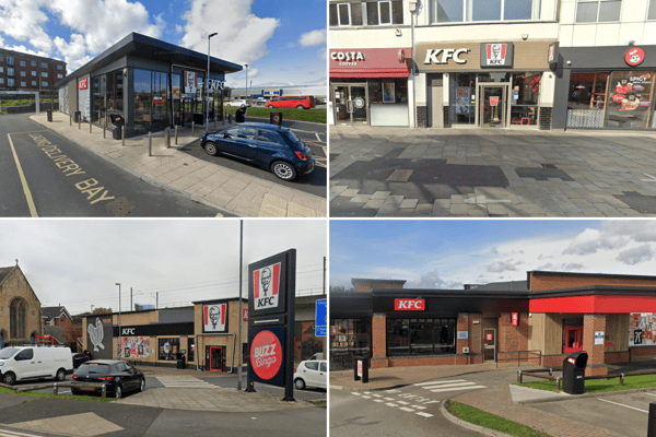 These are all the KFC restaurants in Tyne & Wear ranked by their Google reviews.