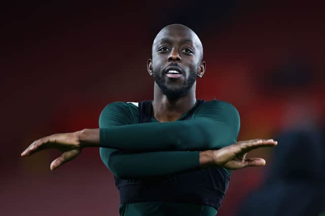 Yoane Wissa of Brentford celebrates victory in front of the away fans afterg the Premier League match between Southampton FC and Brentford FC at St Mary's Stadium on January 04, 2025 in Southampton, England. (Photo by Dan Istitene/Getty Images)
