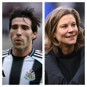 Sandro Tonali (left) and former Newcastle United co-owner Amanda Staveley