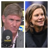 Simon Jordan (left) and former Newcastle United co-owner Amanda Staveley