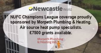 Morpeth Plumbing and Heating are the proud sponsors of all NewcastleWorld Newcastle United Champions League coverage.