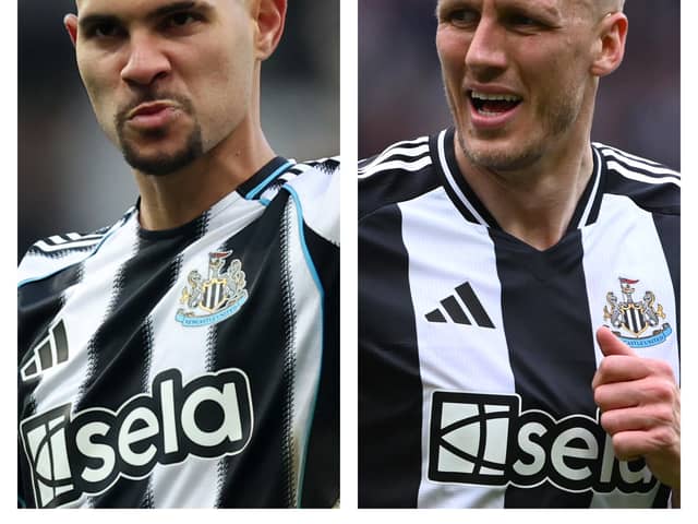 Bruno Guimaraes (left) and Newcastle United teammate Dan Burn