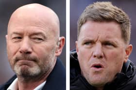 Alan Shearer (left) and Newcastle United manager Eddie Howe