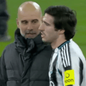 Pep Guardiola was spotted in conversation with Sandro Tonali