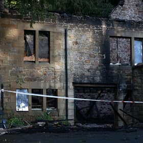 The Fisherman's Lodge in Jesmond Dene, Newcastle, after it was gutted by a fire in 2016