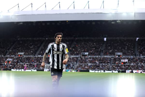Sandro Tonali of Newcastle United walks to take a corner during the Premier League match between Newcastle United and Everton at St James' Park on February 28, 2026 in Newcastle upon Tyne, England. (Photo by George Wood/Getty Images)