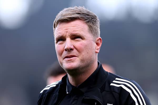 Eddie Howe, Manager of Newcastle United, looks on prior to the Premier League match between Fulham and Newcastle United at Craven Cottage on May 24, 2026 in London, England. (Photo by Alex Davidson/Getty Images)