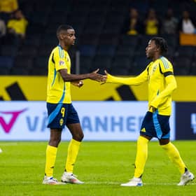 Alexander Isak of Sweden is substituted by Anthony Elanga during the UEFA Nations League 2024/25 League C Group C1 match between Sweden and Estonia at Strawberry Arena on September 8, 2024 in Solna, Sweden. (Photo by Michael Campanella/Getty Images)
