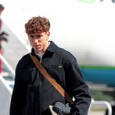 Left-winger Victor Munoz of Team Spain arrives ahead of the World Cup at Chattanooga Metropolitan Airport on June 05, 2026 in Chattanooga, Tennessee.