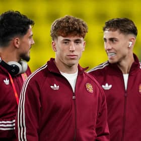 Victor Munoz of Spain looks on during a pitch inspection prior to the International Friendly match between Spain and Serbia at Estadio de la Ceramica on March 27, 2026 in Villarreal, Spain. (Photo by Alex Caparros/Getty Images)