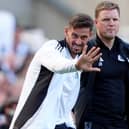 Jason Tindall, left, will continue to deputise for Eddie Howe, right (Owen Humphreys/PA)