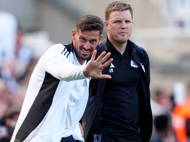 Jason Tindall, left, will continue to deputise for Eddie Howe, right (Owen Humphreys/PA)