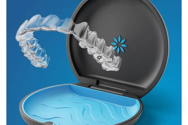 Invisalign aligners and case.