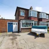 The Bretton Gardens frontage includes a block-paved driveway with off-road parking for at least two vehicles