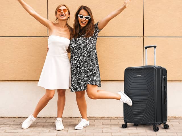 The FLYMAX 24-inch medium suitcase has a 69-litre capacity, four spinner wheels and a built-in three-digit combination lock
