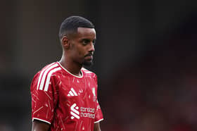 Alexander Isak of Liverpool looks on during the pre-season friendly match between Liverpool FC and Como Calcio at Anfield on August 16, 2026 in Liverpool, England. (Photo by Lewis Storey/Getty Images)
