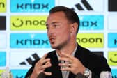 Matthias Jaissle, Manager of Newcastle United, speaks to the media during a press conference as he is unveiled as the new Newcastle United manager at St James' Park on August 11, 2026 in Newcastle upon Tyne, England. (Photo by Stu Forster/Getty Images)