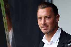 Newcastle United's German head coach Matthias Jaissle reacts as the players warm up ahead of the pre-season friendly football match between Newcastle United and Bayer 04 Leverkusen at St James' Park in Newcastle-upon-Tyne, north east England on August 15, 2026. (Photo by SCOTT HEPPELL / AFP via Getty Images)