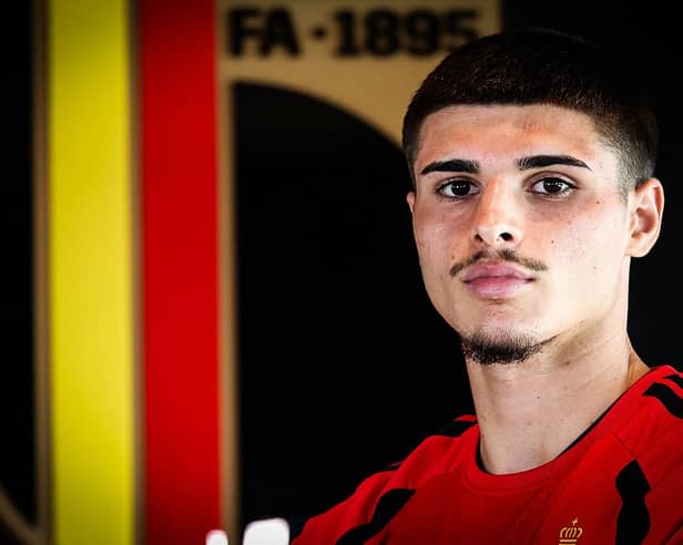 Belgium's Matias Fernandez-Pardo pose at the end of a press conference of Belgian national football team ahead of the upcoming 2026 FIFA World Cup at the team's training grounds in Tubize, on May 28, 2026. (Photo by BRUNO FAHY / Belga / AFP via Getty Images) / Belgium OUT