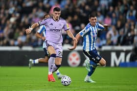 Matias Fernandez-Pardo of Newcastle United runs with the ball under pressure from Bobby Thomas of Coventry City during the Premier League 2026/27 match between Coventry City and Newcastle United at The Coventry Building Society Arena on October 12, 2026 in Coventry, England. (Photo by Shaun Botterill/Getty Images)