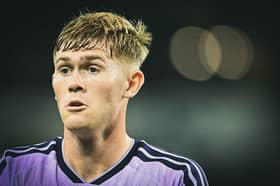 COVENTRY, ENGLAND - OCTOBER 12:  (EDITOR'S NOTE: Tonal effects have been applied to this image.) Lewis Hall of Newcastle United during the Premier League 2026/27 match between Coventry City and Newcastle United at The Coventry Building Society Arena on October 12, 2026 in Coventry, England. (Photo by Shaun Botterill/Getty Images)