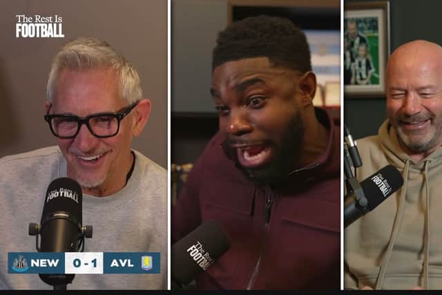Newcastle United legend Alan Shearer features on the Rest is Football podcast alongside Gary Lineker and Micah Richards.