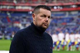 Pierre Sage, Manager of Crystal Palace, looks on before the UEFA Europa League 2026/27 League Phase MD2 match between Olympique Lyonnais and Crystal Palace FC at OL Stadium on October 15, 2026 in Decines-Charpieu, France. (Photo by Pauline Figuet/Getty Images)
