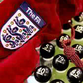 Balls in place ahead of an FA Cup draw. Pic: Scott Heavey.