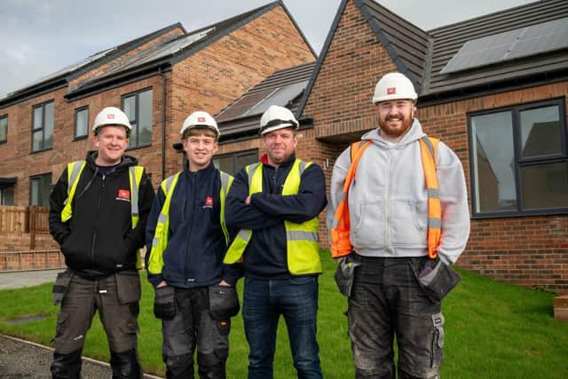 Apprentice Jack Joyce (one from left) with colleagues Phil Colley, Adam Robson and Rory Wilson