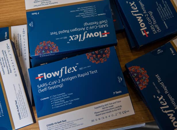 Lateral Flow test kits are available across the city. (Photo by Chris J Ratcliffe/Getty Images)