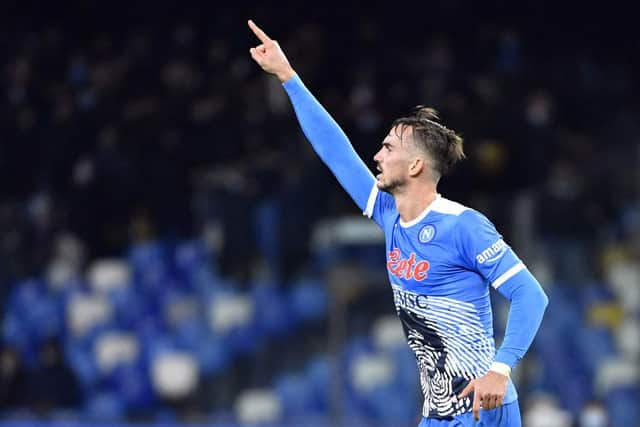 Napoli's Spanish midfielder Fabian Ruiz (Photo by ALBERTO PIZZOLI/AFP via Getty Images)