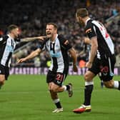 Ryan Fraser celebrating his first goal of the season, scored against Everton in February (Photo by Stu Forster/Getty Images)