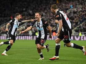 Ryan Fraser celebrating his first goal of the season, scored against Everton in February (Photo by Stu Forster/Getty Images)