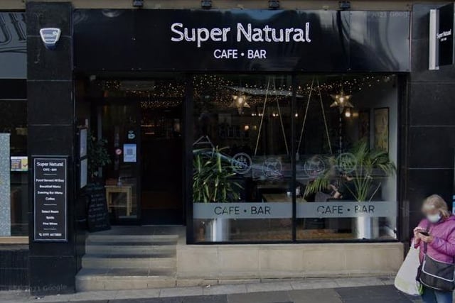 The Super Natural Cafe is a fully vegan site in Grainger Street with a 4.7 rating from 717 Google reviews.