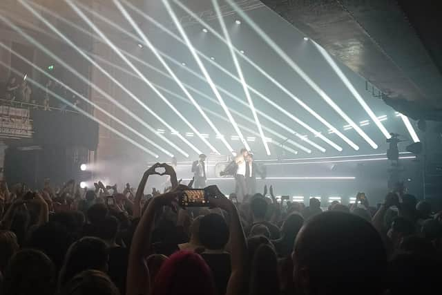 You me At Six leave the stage after their headline gig at Newcastle's City Hall.