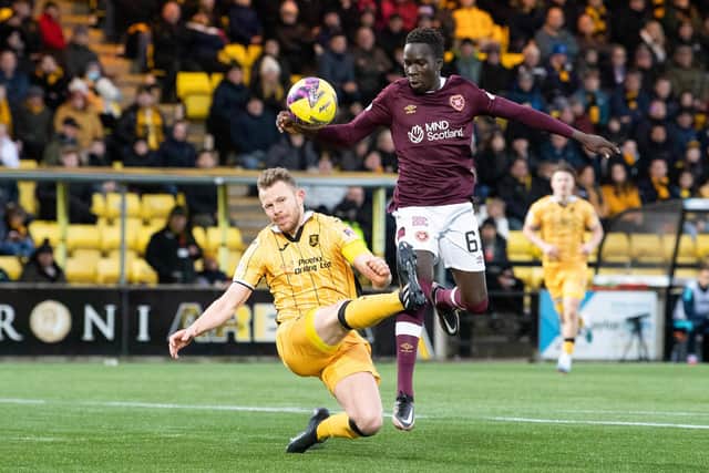 Garang Kuol gave Livingston plenty of trouble as a Hearts substitute.  (Photo by Ross Parker / SNS Group)