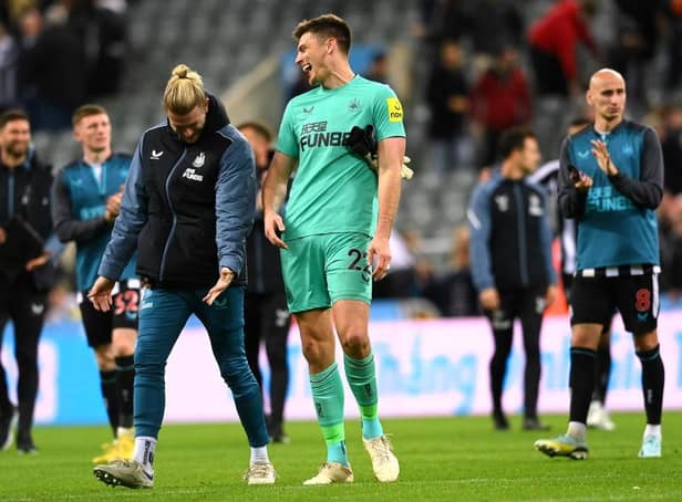 Nick Pope and Loris Karius (Photo by Stu Forster/Getty Images)