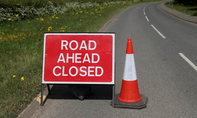 Road Closed signs. Tuesday May 12th 2020