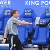 Brendan Rodgers and Graham Potter.  (Photo by MICHAEL REGAN/POOL/AFP via Getty Images)