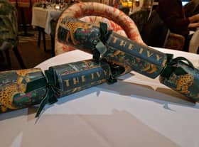 A pair of tastefully posed Christmas crackers at The Ivy in the Lanes