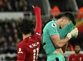 Newcastle United goalkeeper Nick Pope reacts to his dismissal.