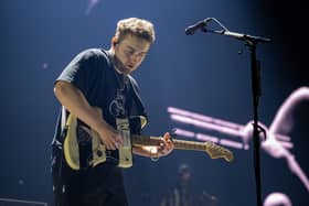 Sam Fender on stage at the Utilita Arena in Birmingham on Friday, December 13, 2024. Photo by David Jackson.