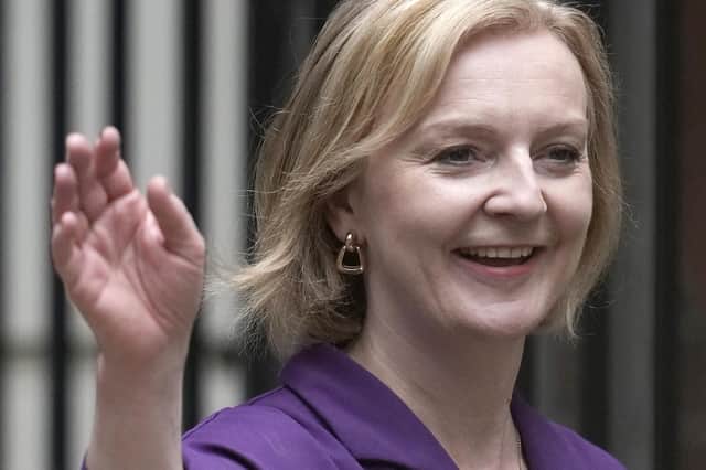 New Conservative Party leader and incoming prime minister Liz Truss arrives at Conservative Party Headquarters (Photo by Christopher Furlong/Getty Images)