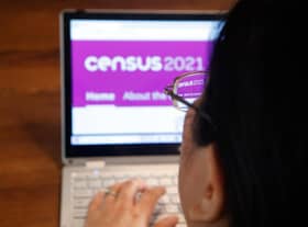 A woman logs on to the Census 2021 website ahead of all households being asked to complete the census ahead of Census Day on Sunday. Picture date: Saturday March 20, 2021.