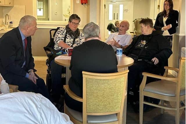 Ian Lavery speaking with residents