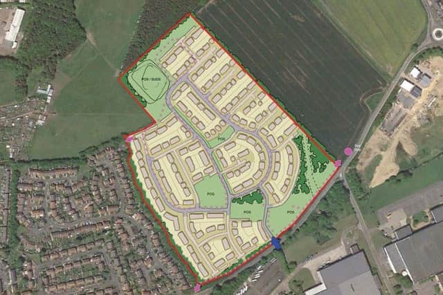 The outline masterplan for Banks Property's proposed new Tudhoe residential development