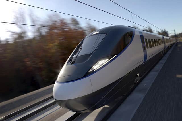 An early representation of what the new HS2 trains could look like.