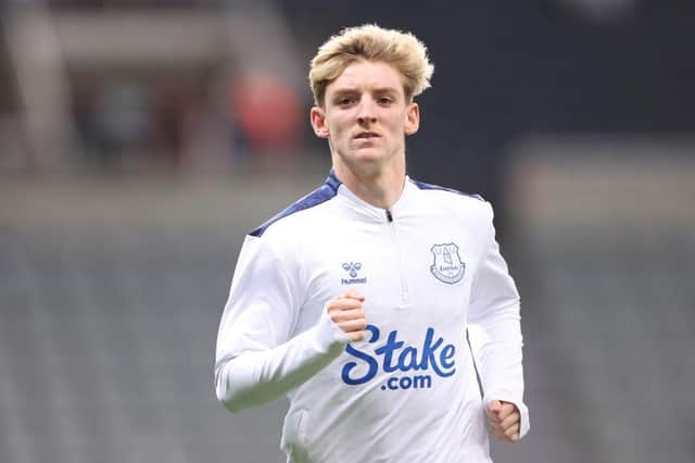 Newcastle United have shown interest in signing Anthony Gordon from Everton (Photo by George Wood/Getty Images)